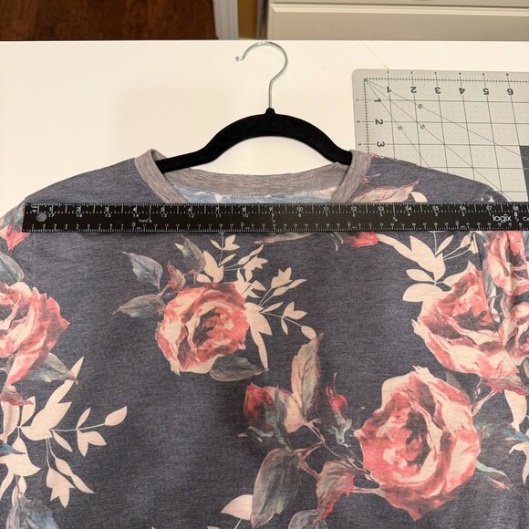 Tickled Teal Floral Long Sleeve Top - Gray and Pink - Picture 7 of 11